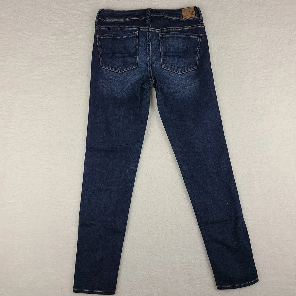 American Eagle Jeans Womens‎ 4 Blue Super Skinny Stretch Dark Wash Denim